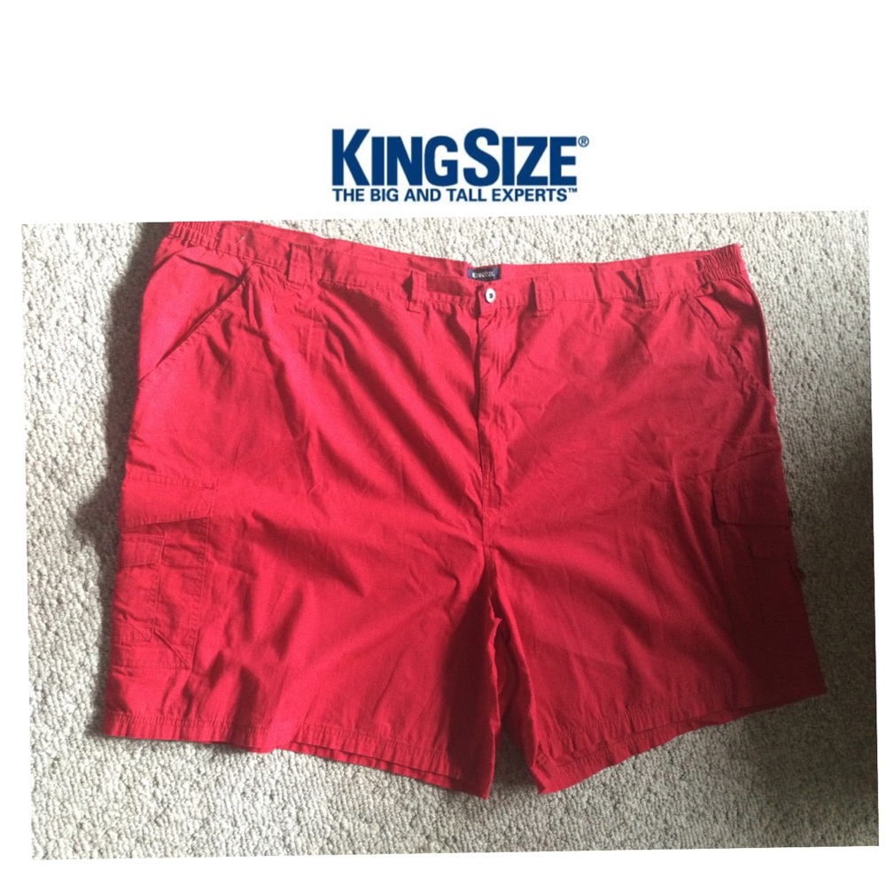 NWOT King Size Big Mans size 68 cargo red cotton